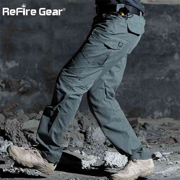 

refire gear m3 waterproof tactical military pants men swat special army combat cargo multi pocket rip-scotton trousers 210715, Black