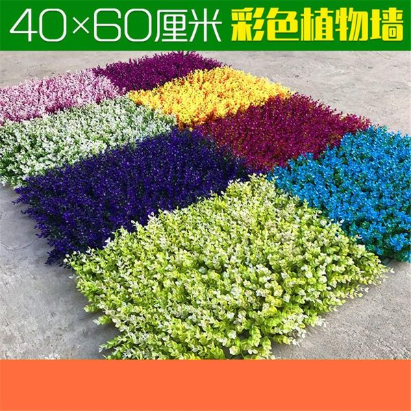 

decorative flowers & wreaths simulation plant wall decoration color fake lawn green plastic flower outdoor sculpture