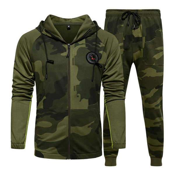 

mens casual wear sports youth sports suit male spring camouflage 2pcs sweatpant male set moleton masculino mens fashion, Gray