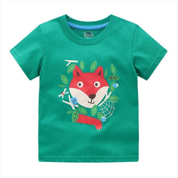 

jumping meters animals print childrens t shirts for summer fox boys girls tees fashion cute kids, Blue