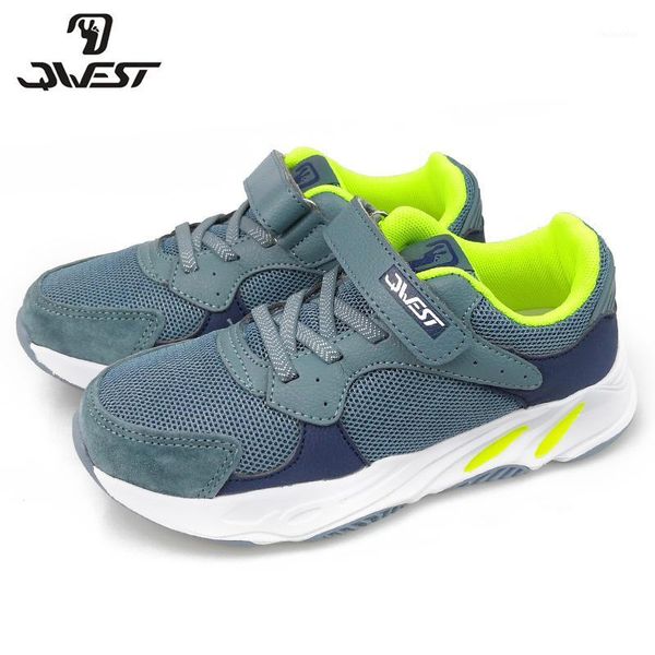 

athletic & outdoor qwest spring& summer leisure sports running shoes hook& loop blue sneakers for boy size 30-36 91k-nq-12681, Black