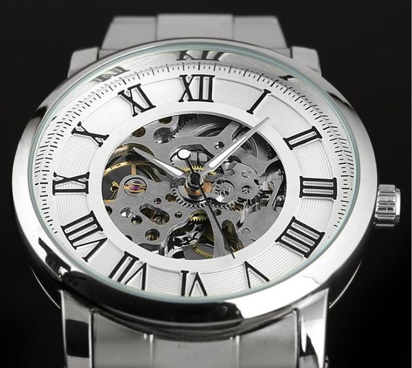 Neue Ankunft WINNER Mode Mann Uhren Herren Automatikuhr mechanische Uhr für Mann Metallband WN58