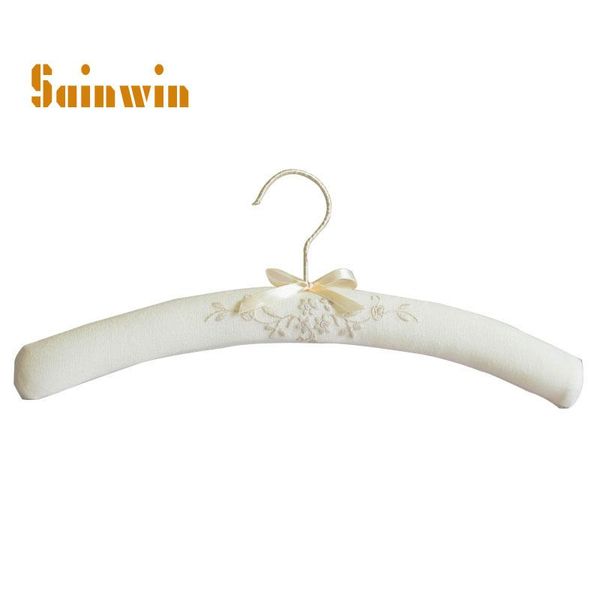 

hangers & racks sainwin 5pcs/lot 41cm luxurious cotton and linen fabric for clothes adults cloth antiskid sponge polyester hanger