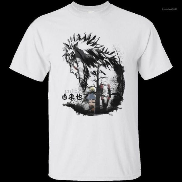

men's t-shirts men jiraiya and 1naruto color black t-shirt size s-3xl summer 2021 print mens o-neck casual t shirts, White;black