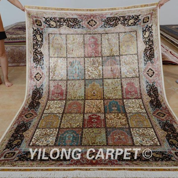 

carpets yilong 5.5'x8' persian four season carpet rectangle turkish hand knotted garden rug (zqg327a)