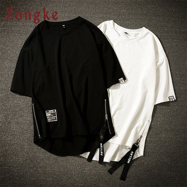 

zongke white t shirt men tshirt men t shirt harajuku vintage t-shirt men clothes streetwear hip hop summer 5xl 2022 220224, White;black