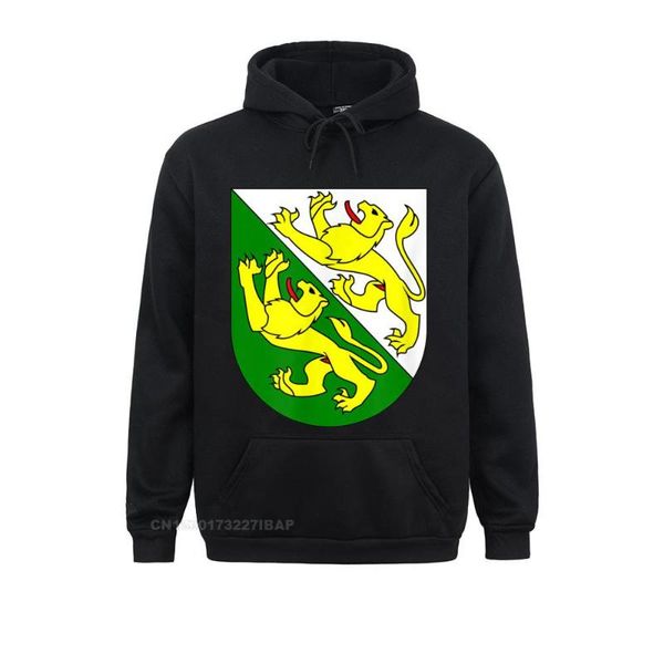

men's hoodies & sweatshirts thurgau canton coat of arms hoodie men long sleeve camisa fashionable cosie sportswears, Black