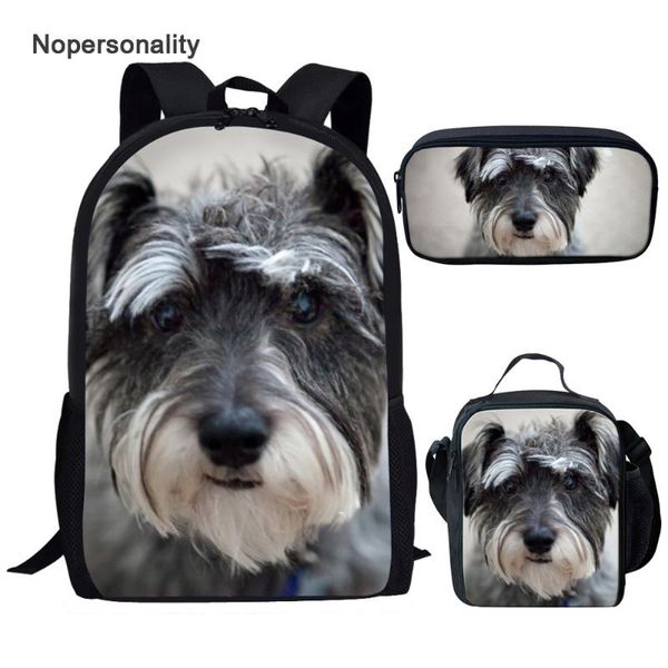 

backpack nopersonlity children school backpacks cute schnauzer dog print bagpack set for girls boys elementary student kids rucksack