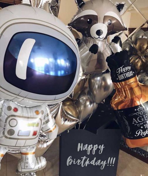 

astronaut rocket ship foil balloons outer space party galaxy solar system theme party supplies birthday decoration kids