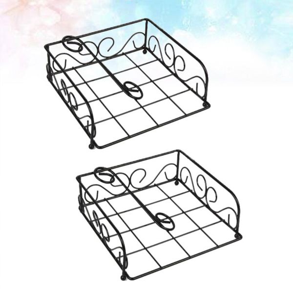

tissue boxes & napkins 2pcs iron wire storage rack desknapkin organizer serviette holder for el home restaurant