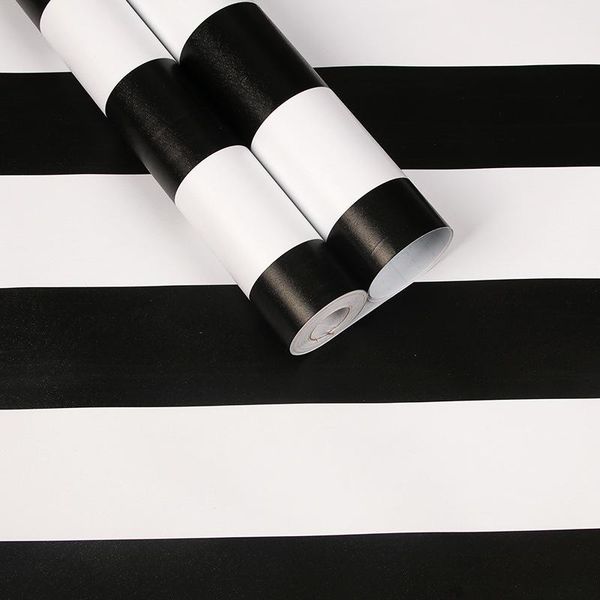 

wallpapers modern stripes self-adhesive pvc waterproof wallpaper black gray bedroom living romm contact wall paper furniture sticker
