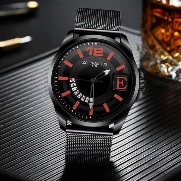 

wristwatches mesh band business mens watches casual luminous 2021 creative dial luxury simple wristwatch date clock reloj hombre, Slivery;brown
