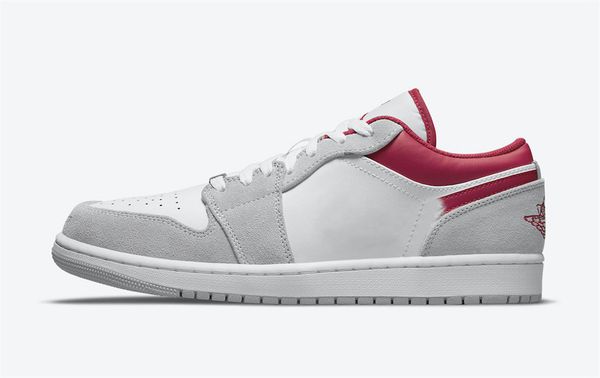 

shoes jumpman 1 low gym red basketball womens 1s white grey outdoor sports sneakers size
