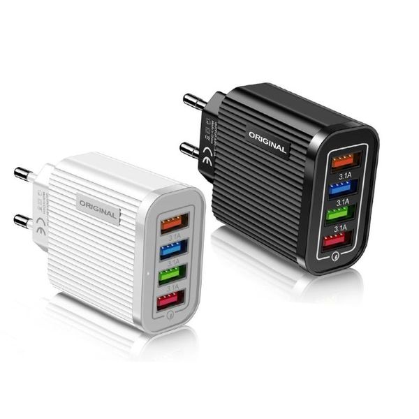 

smart power plugs accessories fast charging universal us/eu 4 port plug adapter usb charger