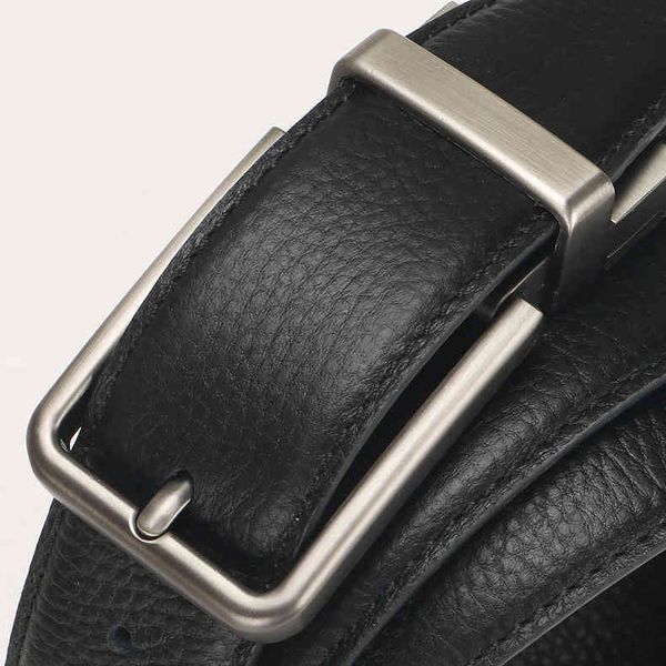 

buckle new pin head leather trouser business men's leisure belt, Black;brown