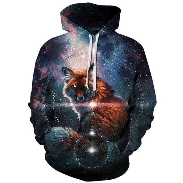 

3d digital printing fashion loose hooded couple's sweater, Black;white