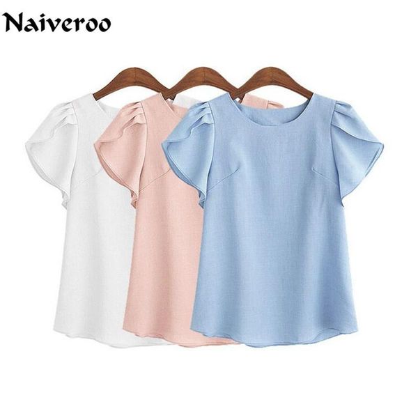

women's blouses & shirts faroonee women summer short sleeve o-neck casual vintage female blusas blouse clothes, White