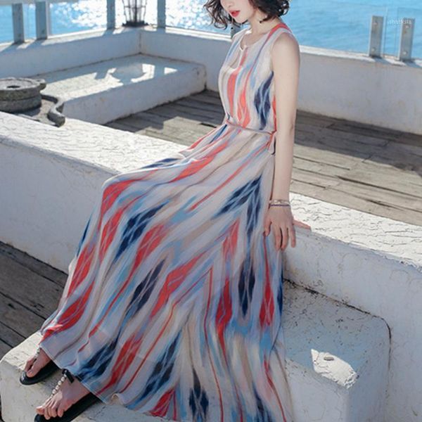 

fashion summer seaside beach dress plus large size women clothes boho floral print maxi long bohemian casual dresses, Black;gray