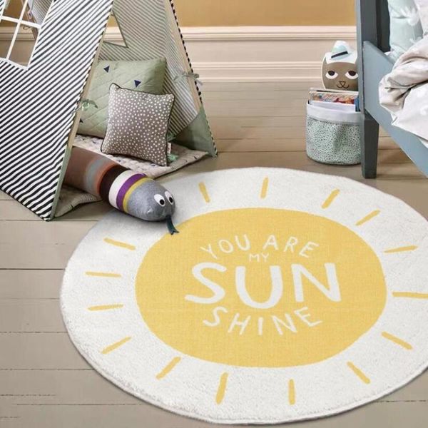 

carpets nordic fluffy cartoon round lamb cashmere home living room non-slip carpet for sofa bedroom play mat tatami bedside blanket rugs