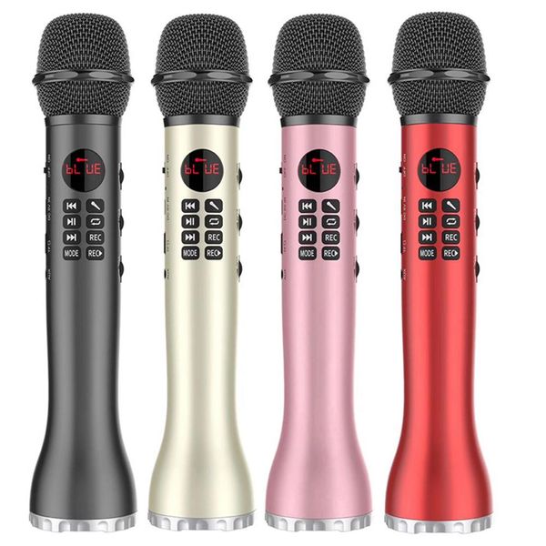 L-598 Drahtloses Mikrofon Handheld-Karaoke-Bluetooth-Lautsprecher LED-Anzeigebildschirm TF-Karte Gesangsrekorder