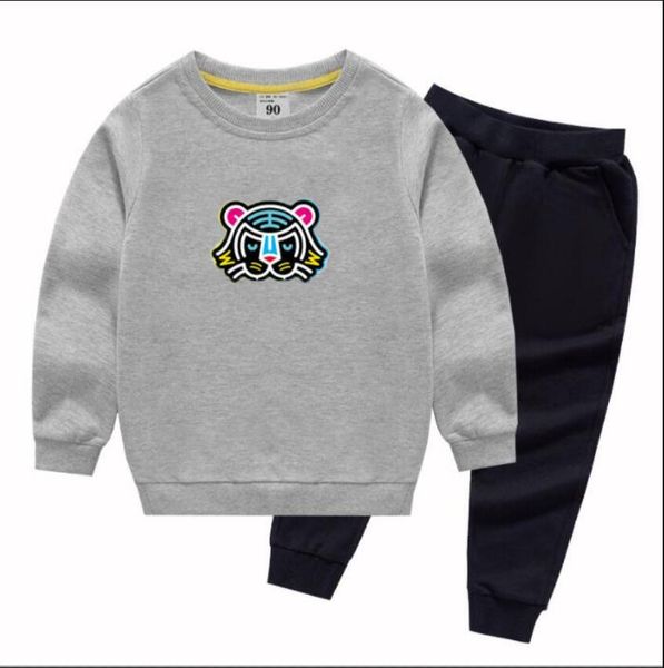 

kids classic clothing sets new print tracksuits fashion letter jackets + joggers casual sports style sweatshirt boys clothes 80-150cm, White