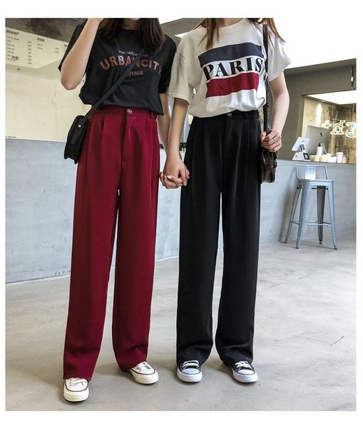 

men's pants x2480-summer trendy one button skinny wide leg, Black