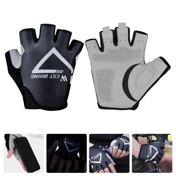 

cycling gloves 1 pair breathable riding half-finger outdoor activity bike, Black