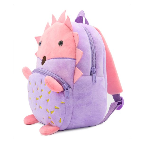 

children school backpack cartoon hedgehog design comfortable soft plush material for toddler baby kindergarten kids school bag