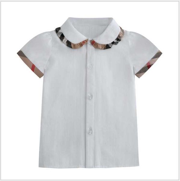 

shirts lovely girls short sleeve summer kids turn-down collar plaid shirt children cotton casual shirts baby girl 250a, White;black
