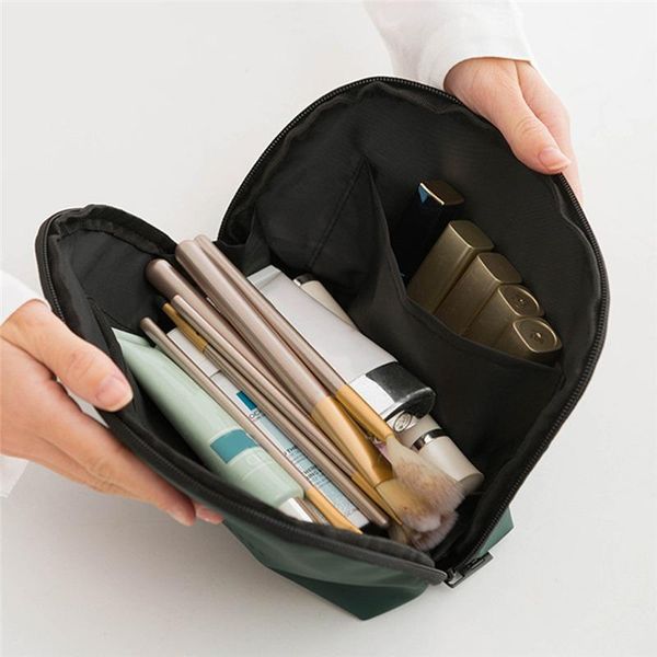 

women toiletry makeup storage bag travel organizer cosmetic bag barrel shaped waterproof zipper organizer storage pouch