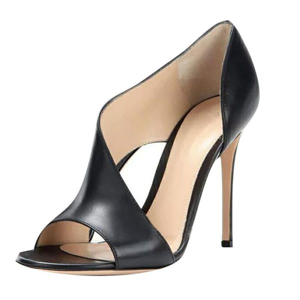 

dress shoes vogue women ladies summer hollow fish mouth thin high heel sandal casual shoe super square pointed toe princes july 1, Black