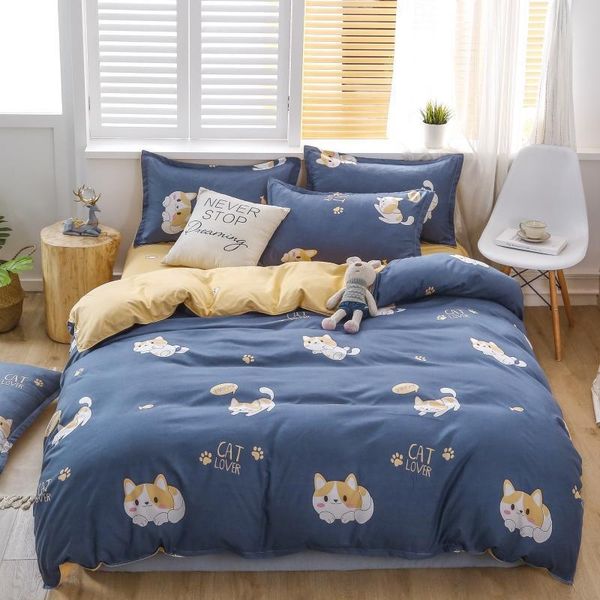 

bedding sets printed set soft bedspread for double bed washable duvet cover with zipper king  twin size home textile