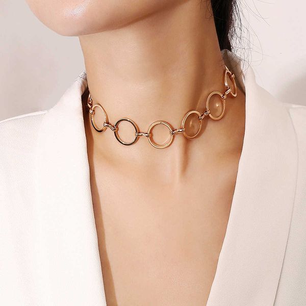 

jewelry personality exaggeration geometric copper fashion collar necklaces women, Silver
