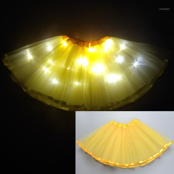 

year light led girl kids clothes tutu skirt princess party tutus tulle pettiskirt child ballet dance christmas yellow skirts, Blue