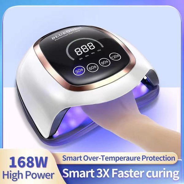 

doddohome 168w led uv automatic sensor digital display 4 timer nail drying lamp suitable for gel polishing
