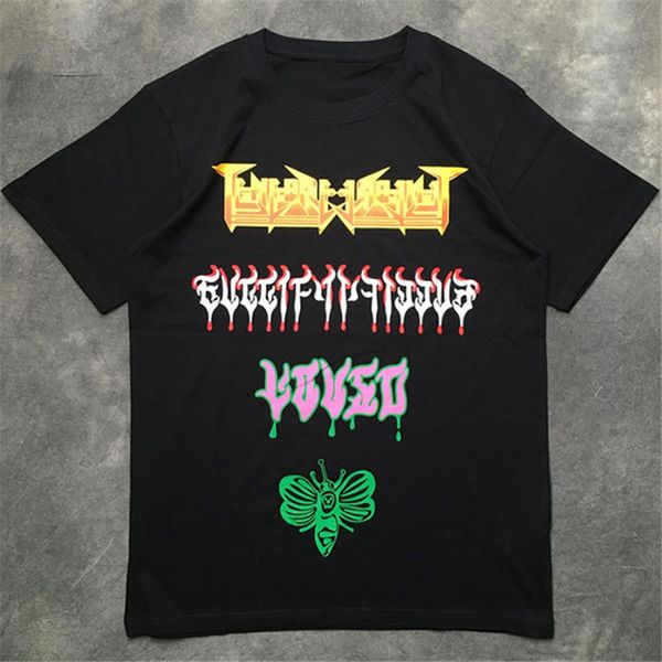 

fashion mens t shirt 20ss famous street butterfly printed pullover polo short sleeve t shirts men women couples stylist tee, White;black