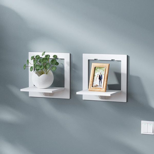 

hooks & rails living room wall shelf punching mounted tv background hanger bedroom balcony bedside creative flower pot stand