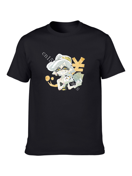 

men's t-shirts funny cartoon money girl t-shirt 100% pure cotton casual military style oversized shirt women's, White;black