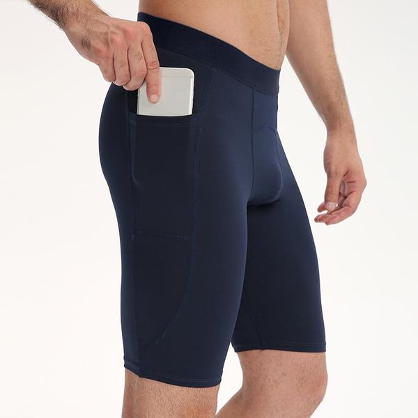 Laufshorts für Herren, kurze Kompressionshose mit Tasche, Jogging, Fitness, Workout, Training, Fitnessstudio, Leggings, schnell trocknende Sportstrumpfhose