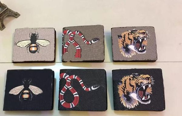 

luxury wallet men's pu leather wallets for men purse wallet designer animal printed with box dustbag, Red;black