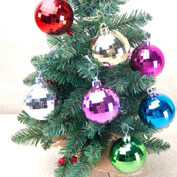 

party decoration 2021 christmas ball decorations 8cm boxed mirror tree set shopping mall hanging bracket ornaments