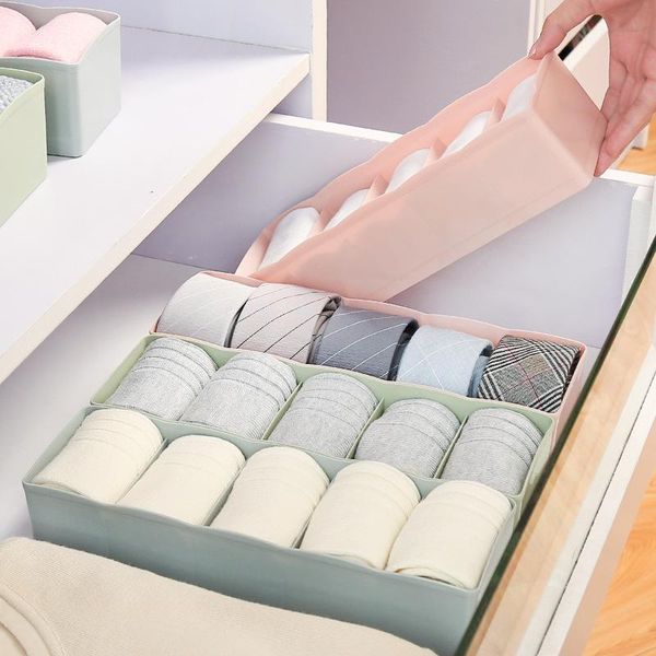 

storage drawers 5 grids basket wardrobe organizer women men box for socks underwear plastic container makeup
