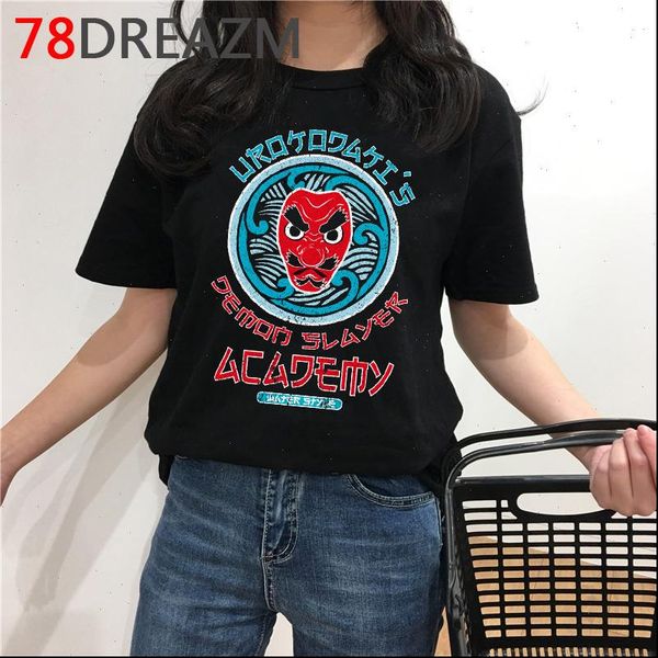 

slayer t shirt men summer cartoon tshirt kimetsu no yaiba japanese anime blade graphic tees male, White