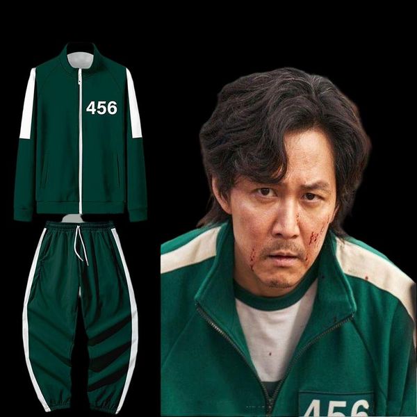 

gym clothing squid games comprehensive training men's and women's sportswear fitness running trousers long sleeves easy to dry bre, White;black