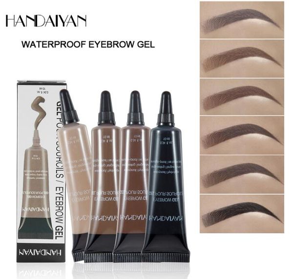 

handaiyan eyebrow gel 10ml waterproof not blooming 6 colors liquid eyebrow gel cream with brush set 60pcs