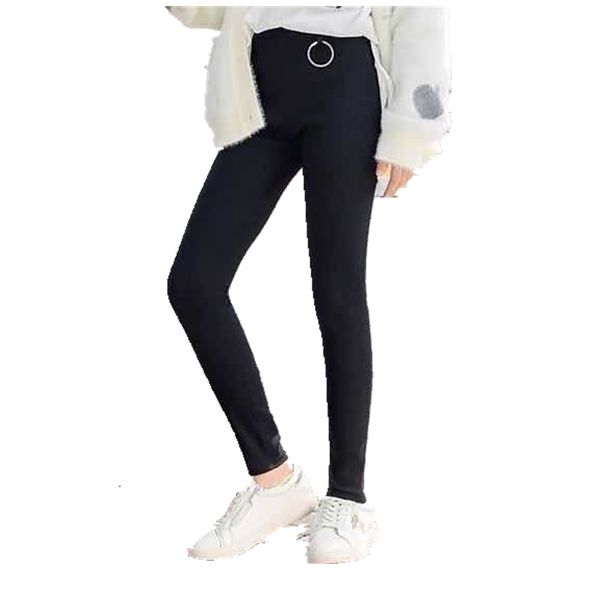 

Children's bottoming trousers girls trousers autumn and winter big girls wear pencil pants plus velvet thick tight pants, Blue