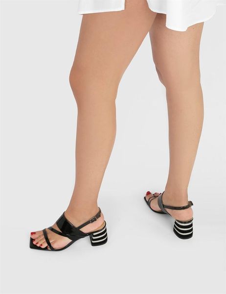 

sandals ilvi-genuine leather handmade nelly black patent women's heeled sandal women shoes 2021 spring/summer