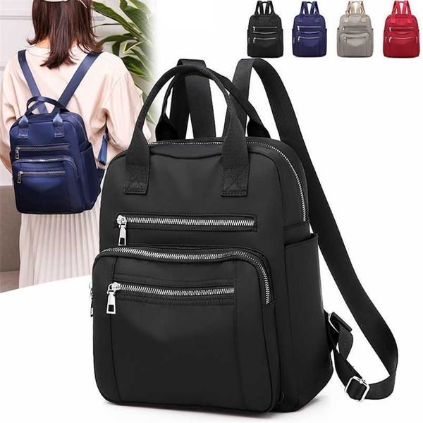 Viagem Vento Backpack Marea Casual À Prova D 'Água Mulher Sacos de Ombro Feminino Grande Capacidade Oxford Rucksack Bolsa Preta 202211