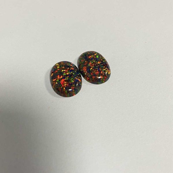 

lab created opal loose gemstone opal cabochon 13x18mm black oval flatback cabochon stone for women ring h1015