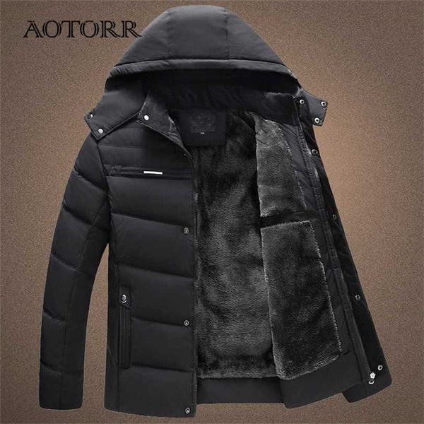 

winter thicken parkas men hooded waterproof men's overcoat windproof mens jacket warm loose down casual padded coats male 211119, Black